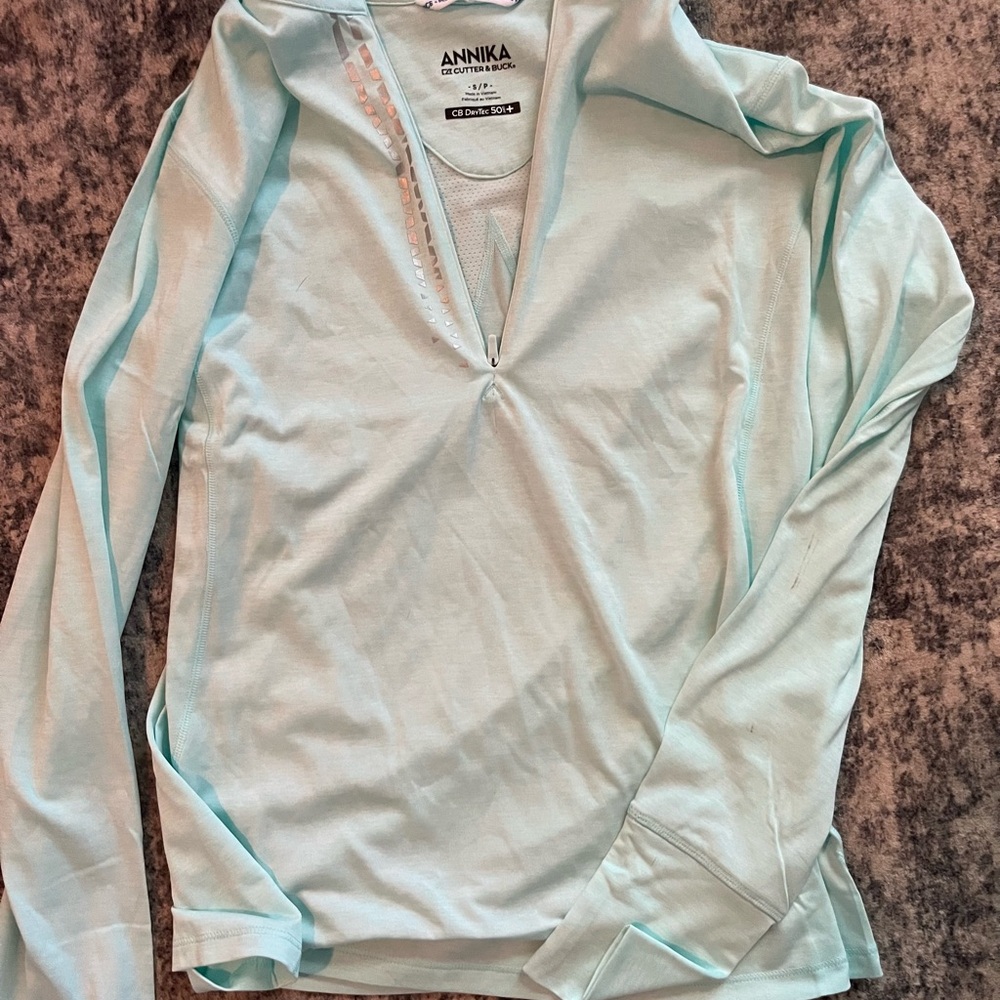 Cutter & Buck Green Long Sleeve Sun shirt